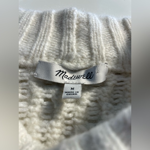 Madewell Striped Cable Knit Wool/ Alpaca Blend Sweater – Size M - Picture 2 of 9